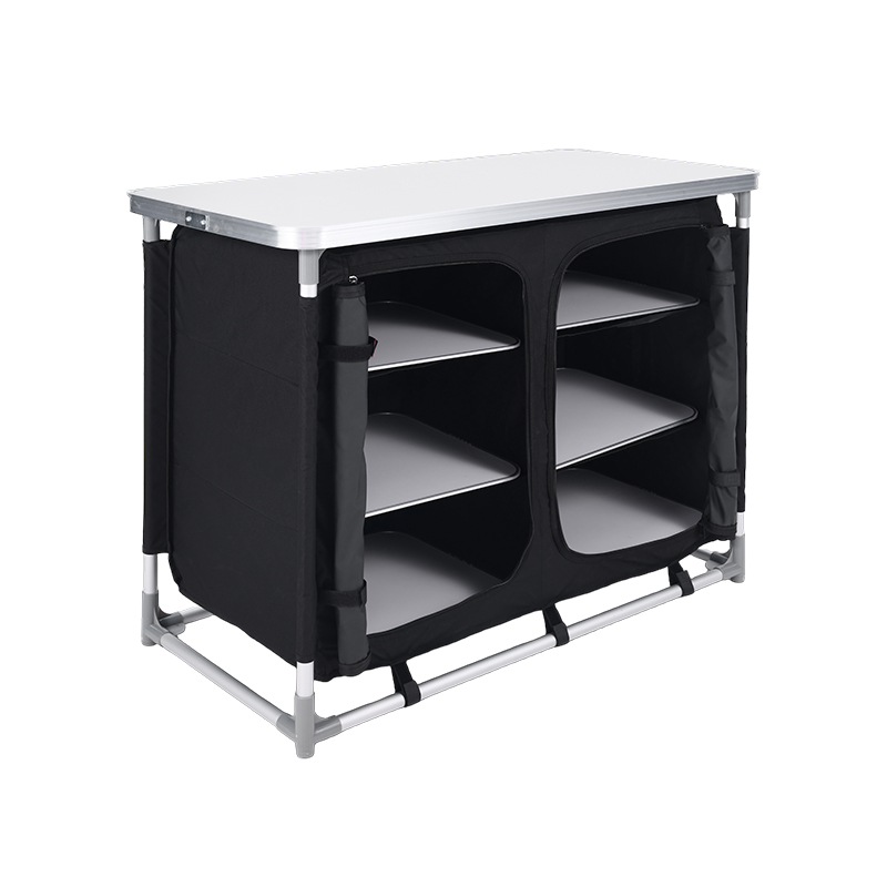 Outdoor Camping Kitchen Table - Durable Modern Foldable Metal Aluminum MDF