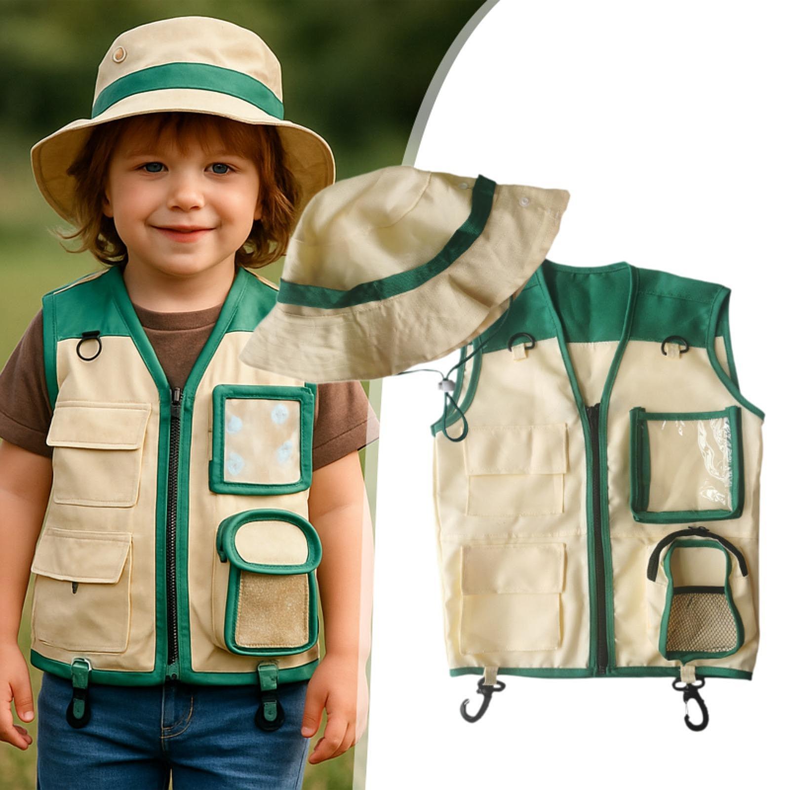 Outdoor Camping Kids Activities - Kids Outdoor Exploration Vest And Hat