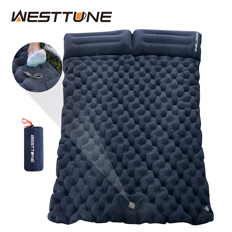 Camp Pillow Compressible - WESTTUNE Double Inflatable Mattress with Built-in