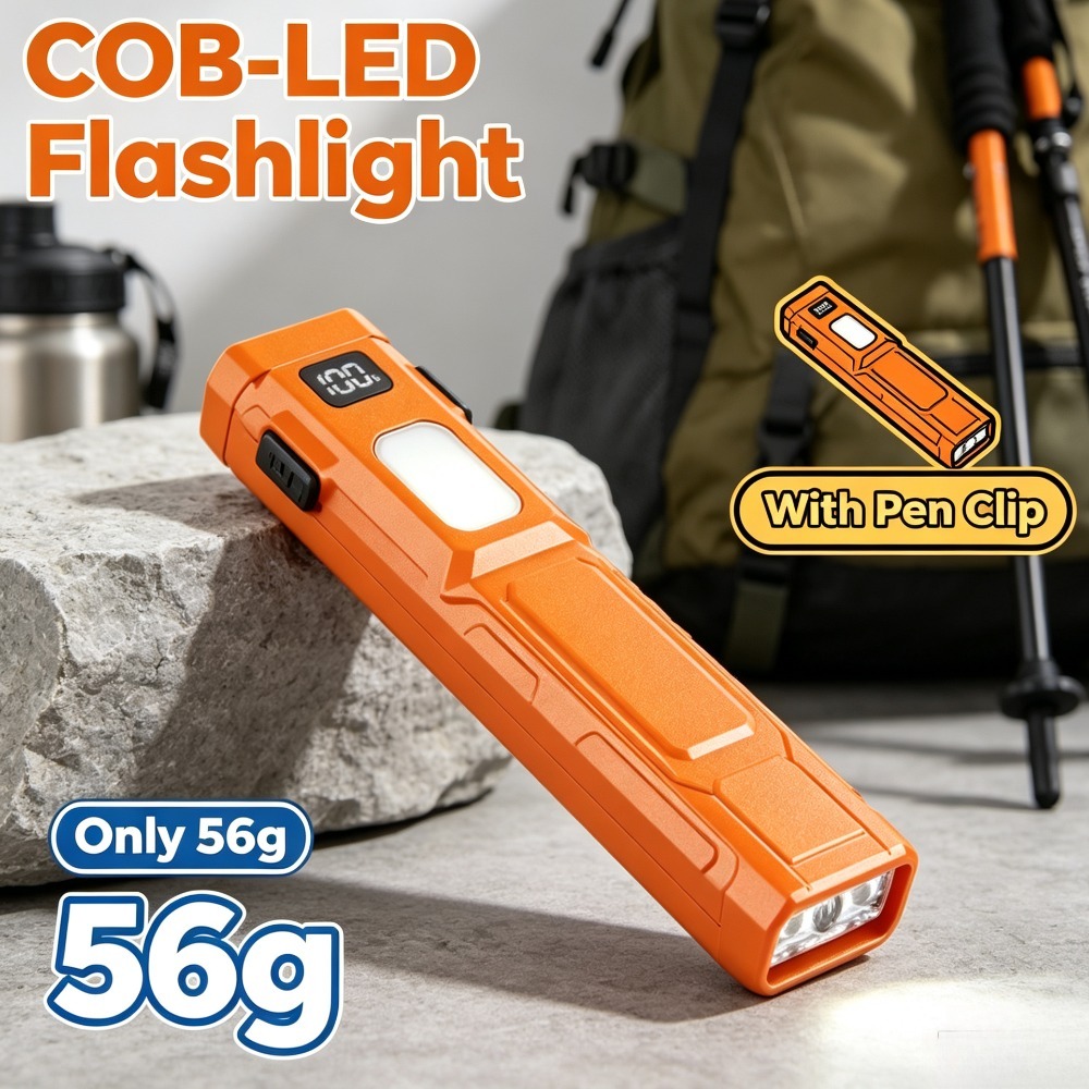 Outdoor Camping Lighting - COB LED EDC Flashlight Pen‑Clip Pocket