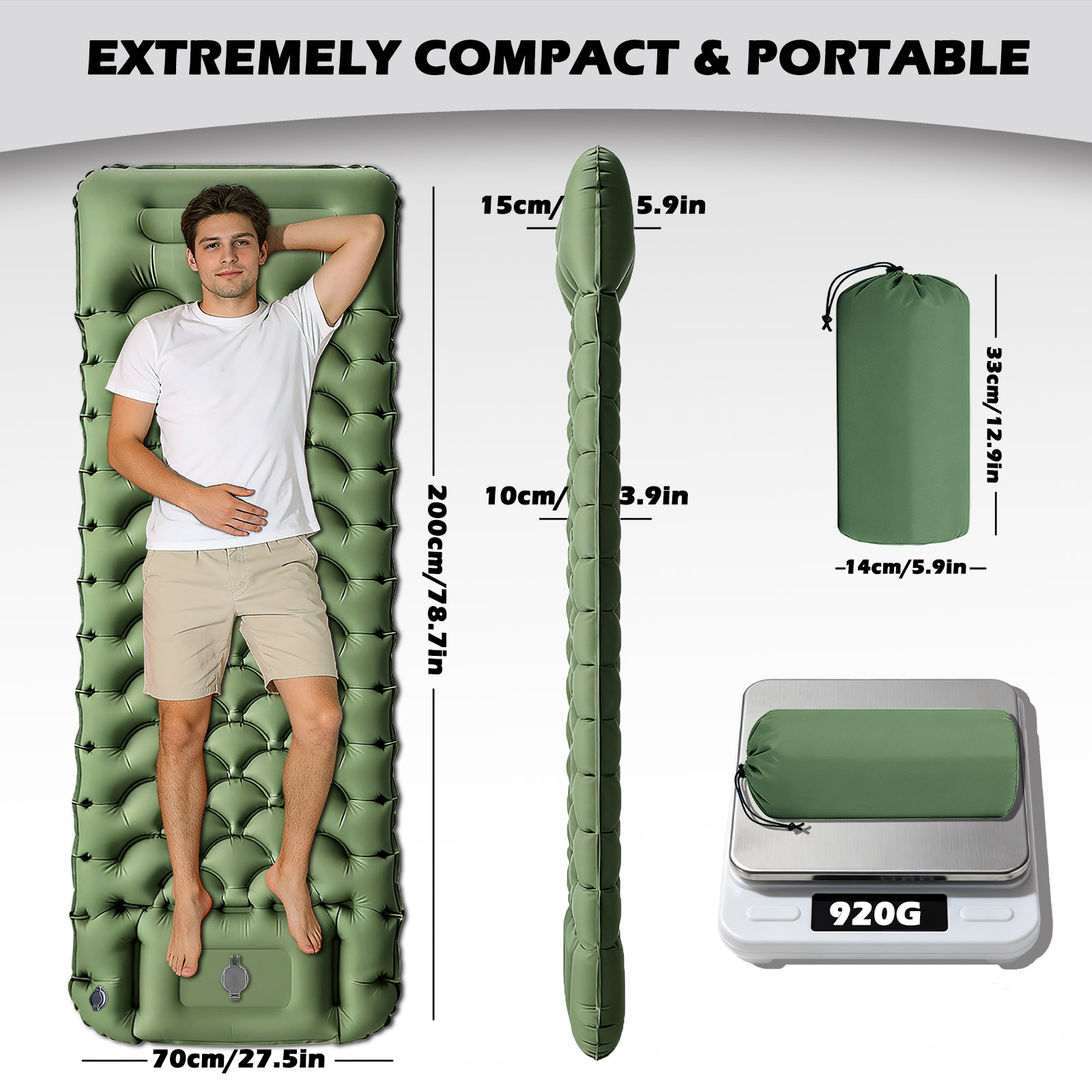 2026 New Fish Scale Inflatable - огляд і ціна Camp Pillow Compressible