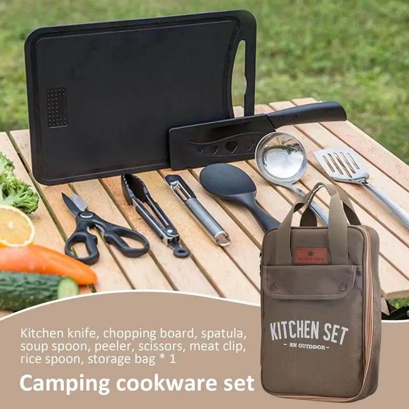 8pcs Camping Kitchen Cookware  - огляд і ціна Outdoor Camping Kitchen Table