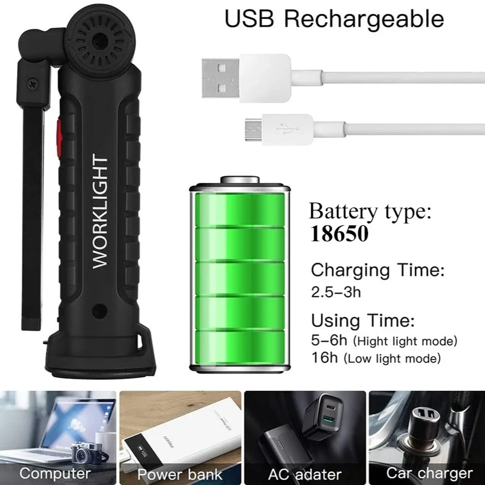 Portable COB LED Flashlight US - огляд і ціна Outdoor Camping Lighting