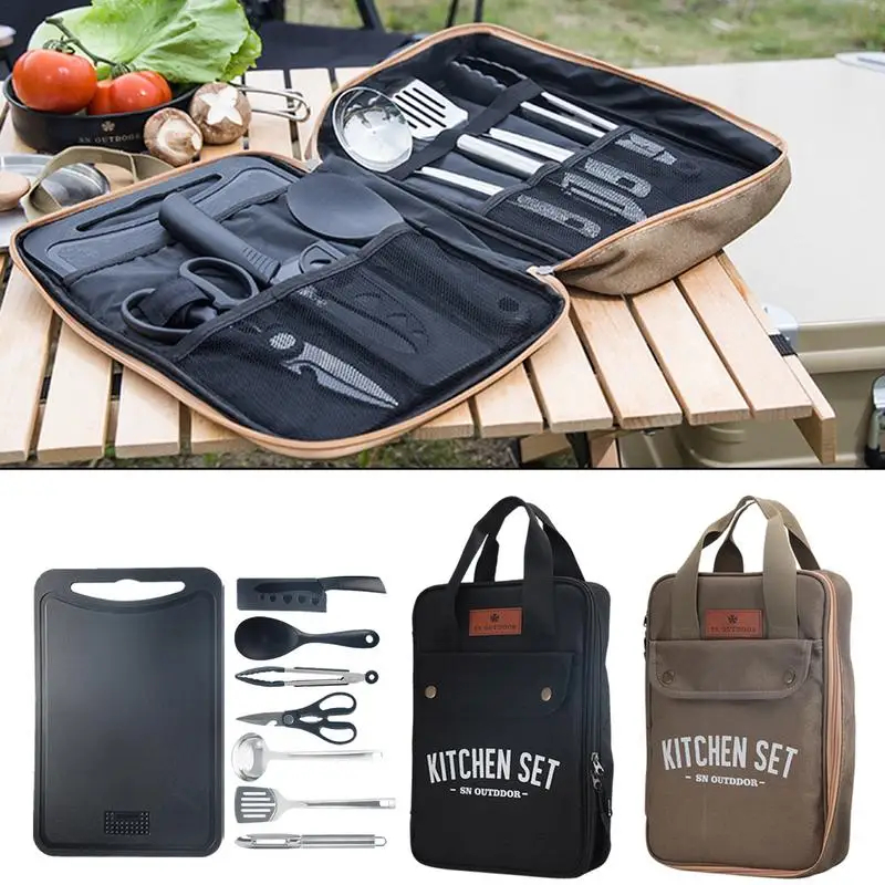 8pcs Camping Kitchen Cookware  - огляд і ціна Outdoor Camping Kitchen Table
