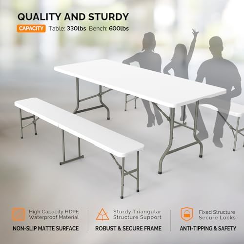 Picnic Table Set with 2 Benche - огляд і ціна Camping Outdoor Or Indoor