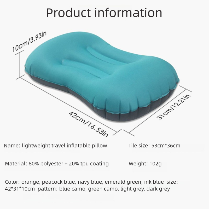 Portable Inflatable Travel Pil - огляд і ціна Camp Pillow Compressible