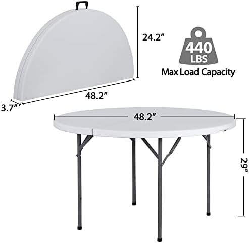 4 Foot Round Folding Card Tabl - огляд і ціна Camping Outdoor Or Indoor
